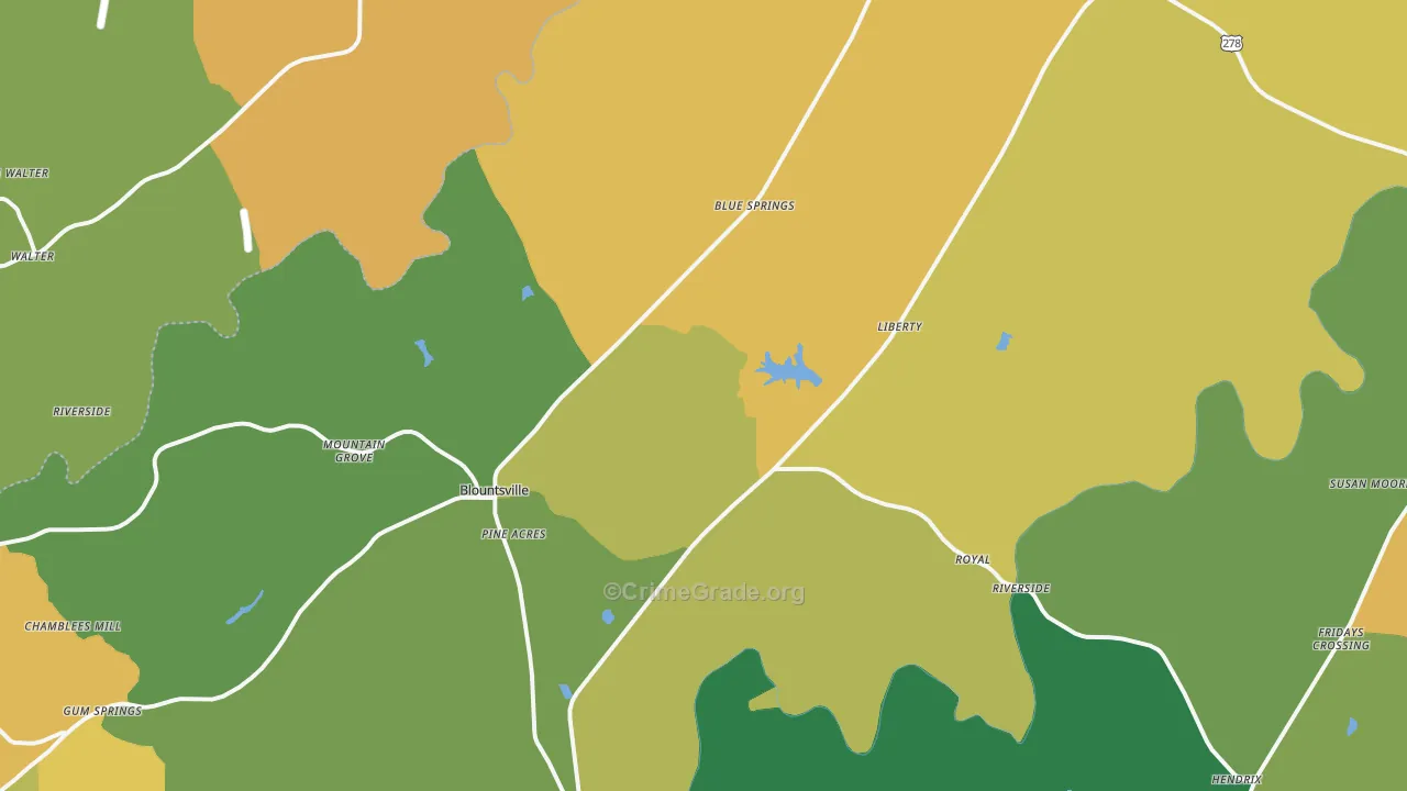 Blountsville, AL Map of Assault Rates