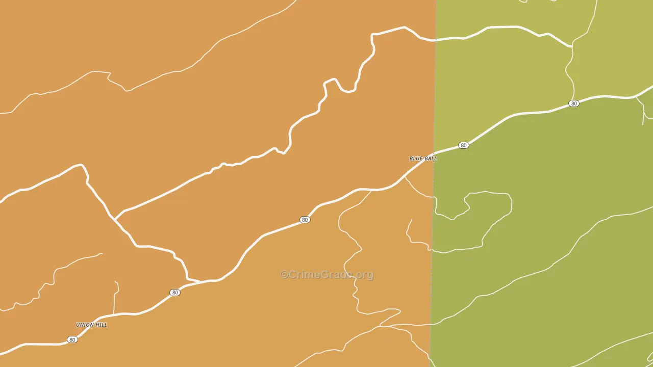 Blue Ball, AR Map of Assault Rates