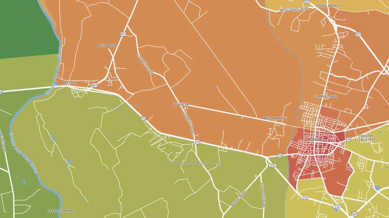 Blue Brick, SC Map of Assault Rates
