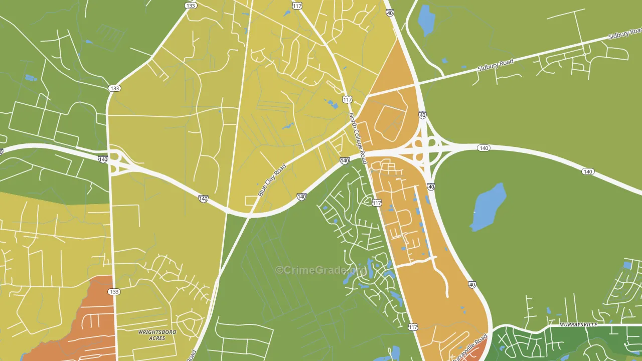 Blue Clay Farms, NC Map of Assault Rates