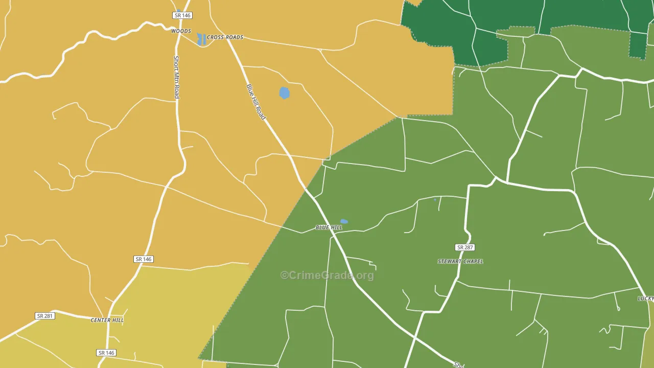 Blue Hill, TN Map of Assault Rates