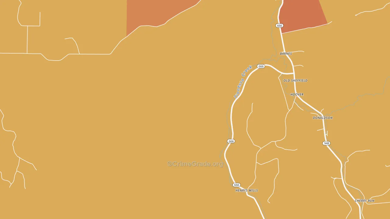 Blue Jay, PA Map of Assault Rates