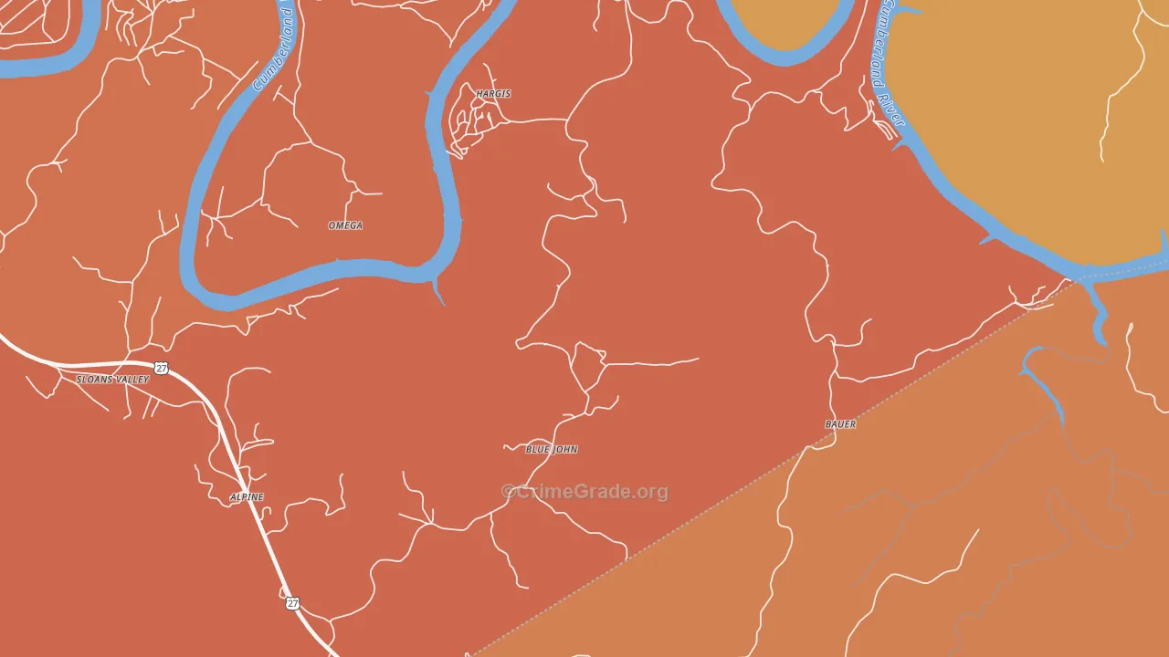 Blue John, KY Map of Assault Rates
