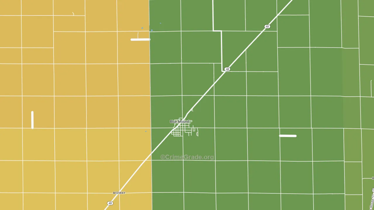 Blue Mound, IL Map of Assault Rates