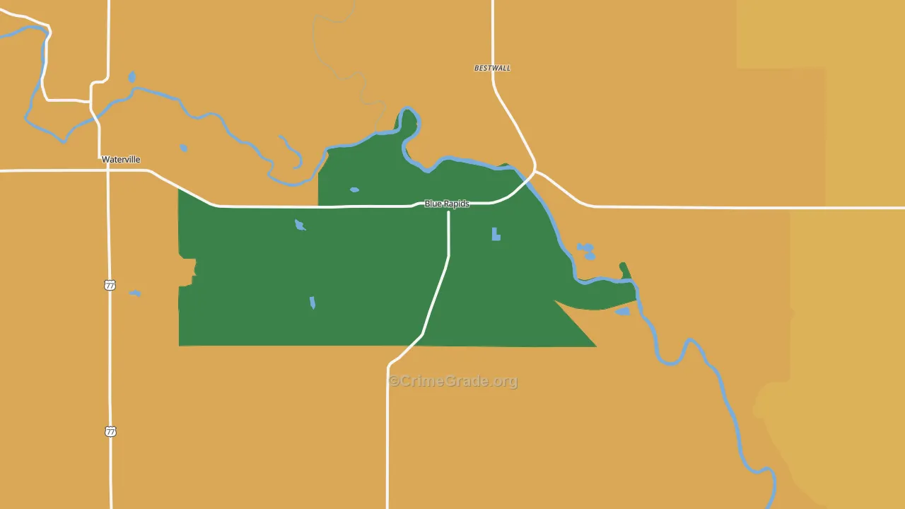 Blue Rapids, KS Map of Assault Rates