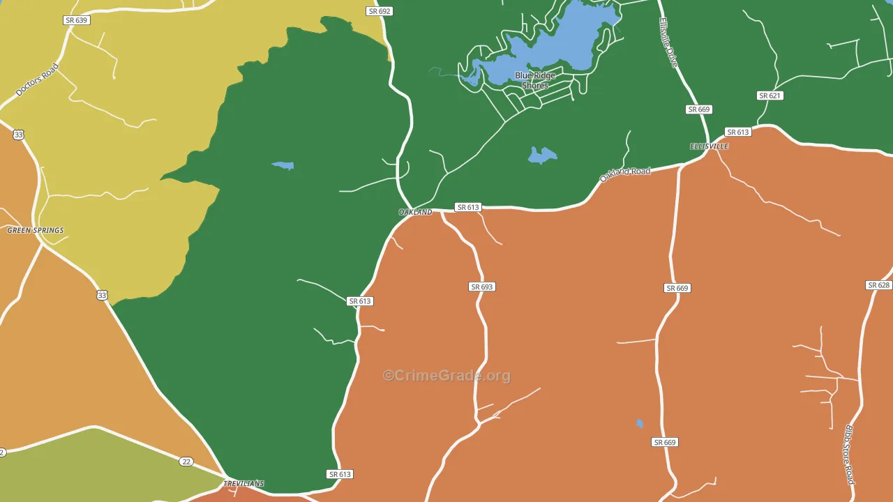 Blue Ridge Shores, VA Map of Assault Rates