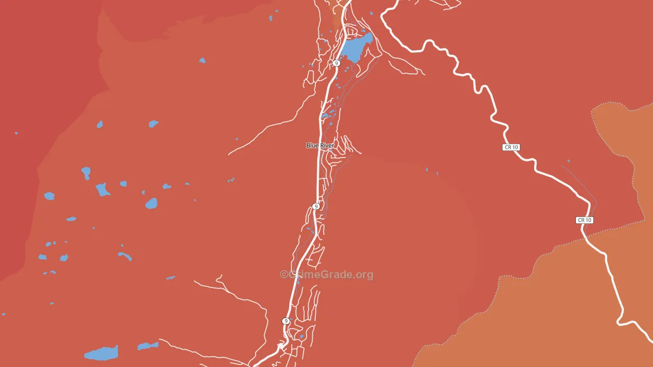 Blue River, CO Map of Assault Rates