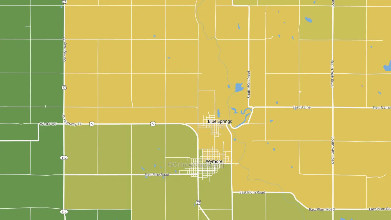 Blue Springs, NE Map of Assault Rates