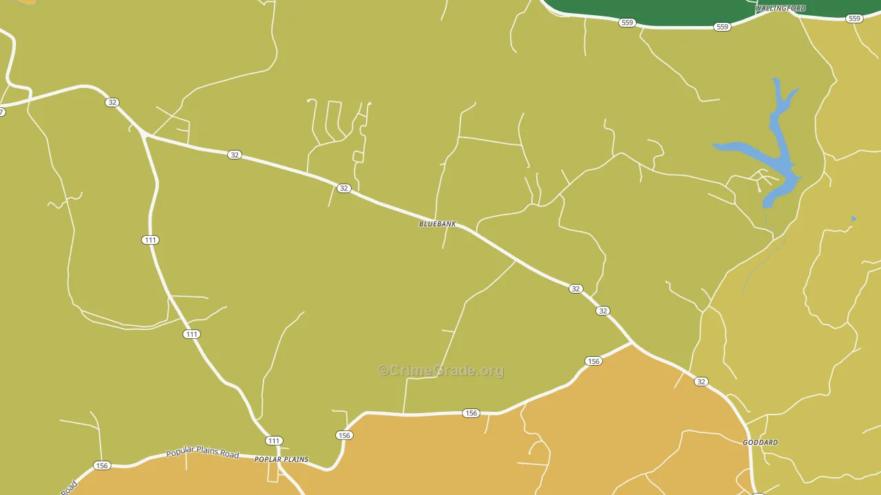 Bluebank, KY Map of Assault Rates