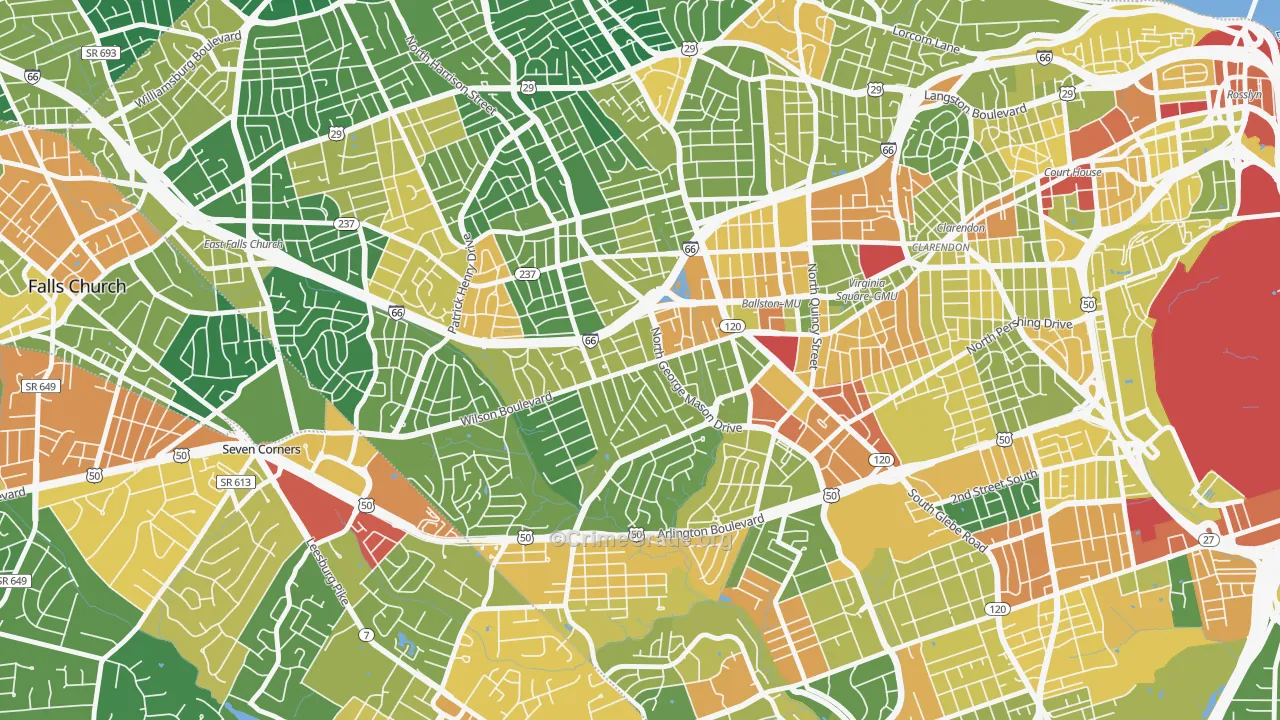 Bluemont, Arlington, VA Map of Assault Rates