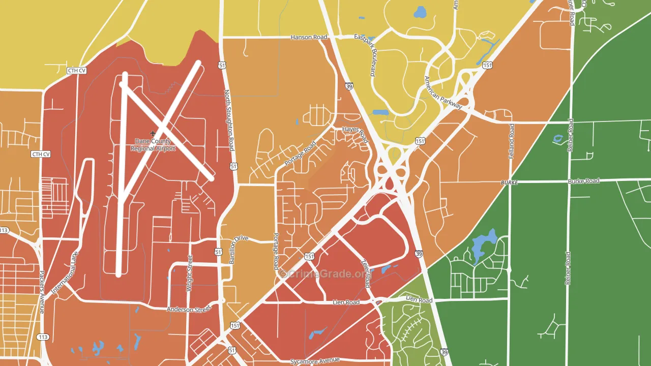 Bluff Acres, Madison, WI Map of Assault Rates