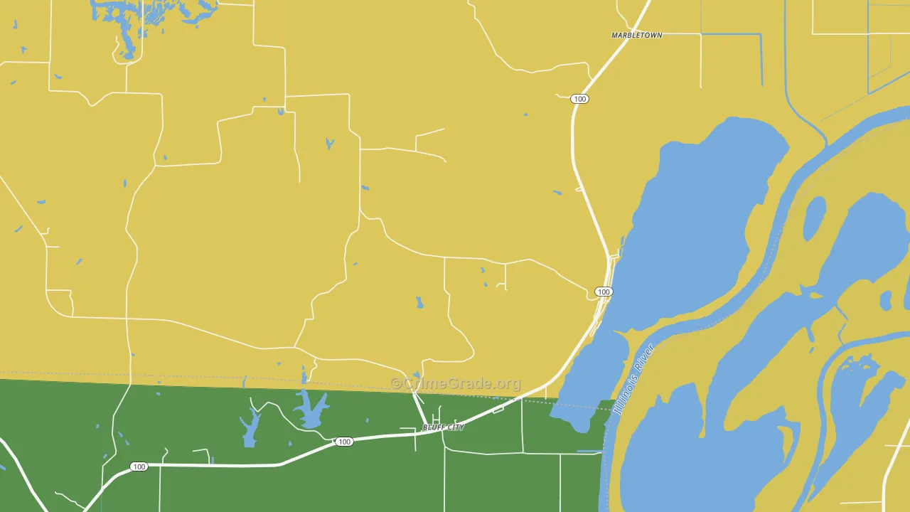 Bluff City, IL Map of Assault Rates