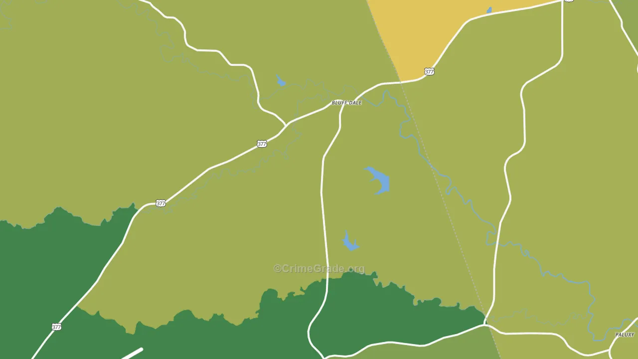 Bluff Dale, TX Map of Assault Rates