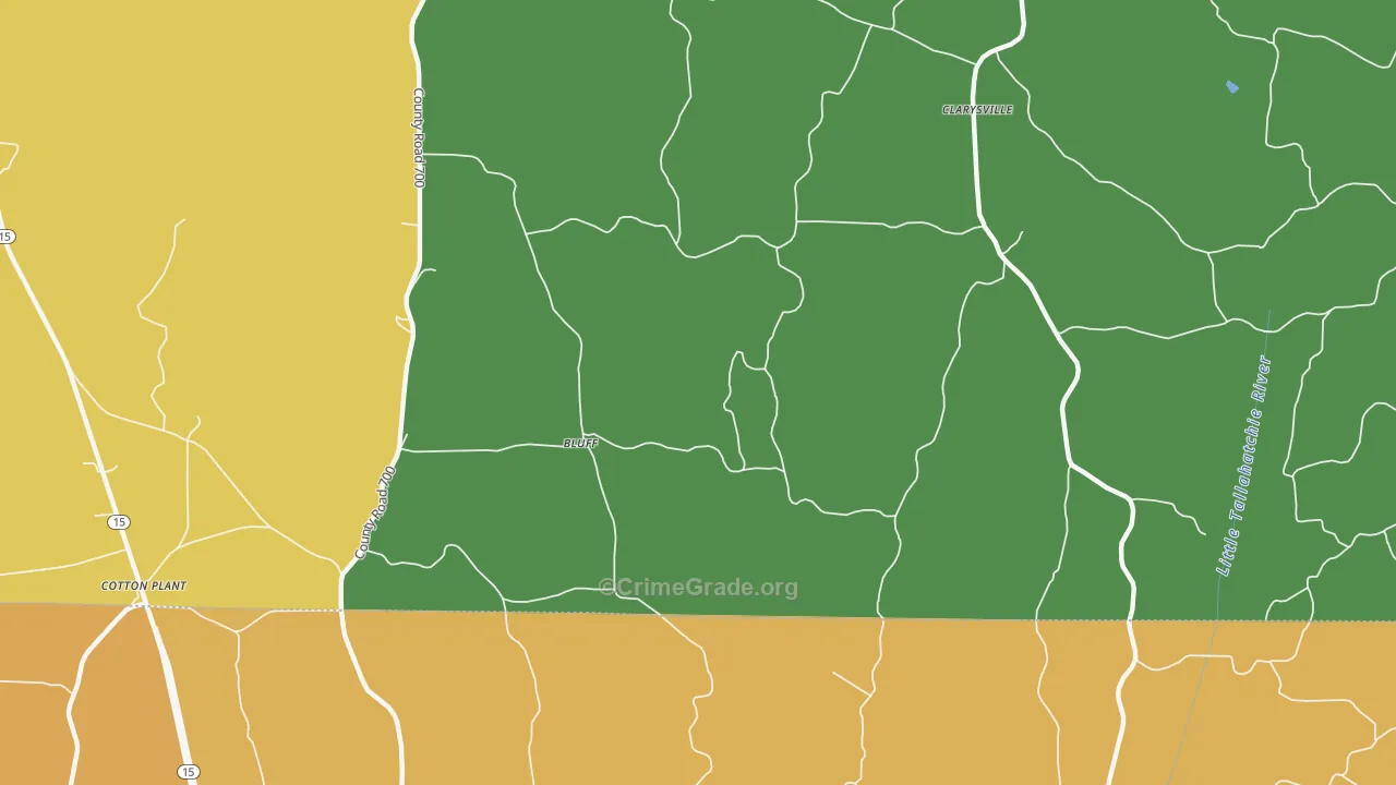 Bluff, MS Map of Assault Rates