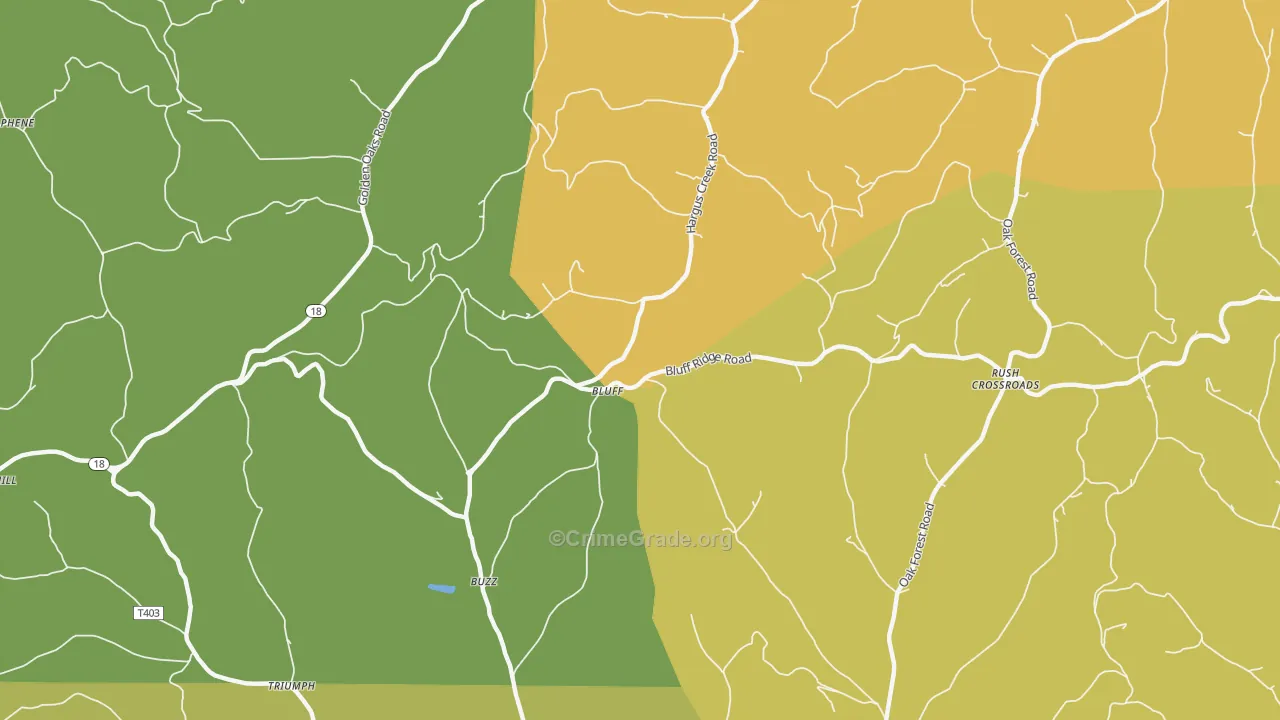 Bluff, PA Map of Assault Rates