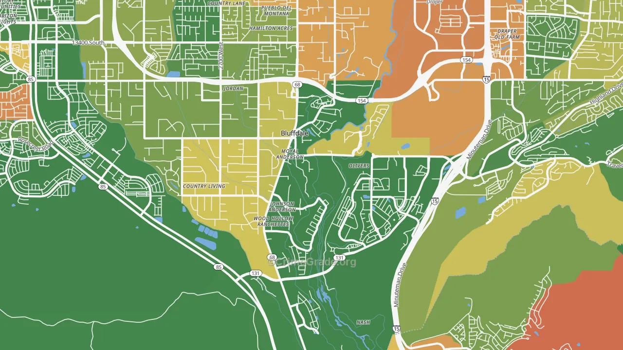 Bluffdale, UT Map of Assault Rates