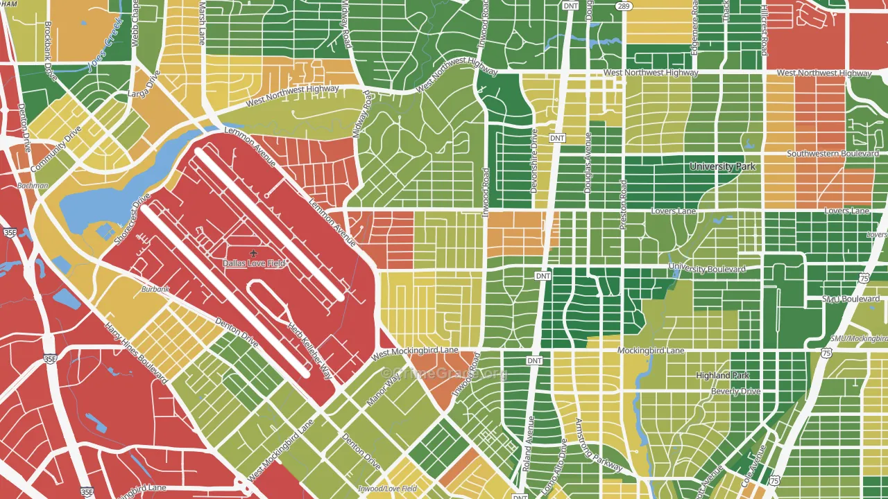 Bluffview, Dallas, TX Map of Assault Rates
