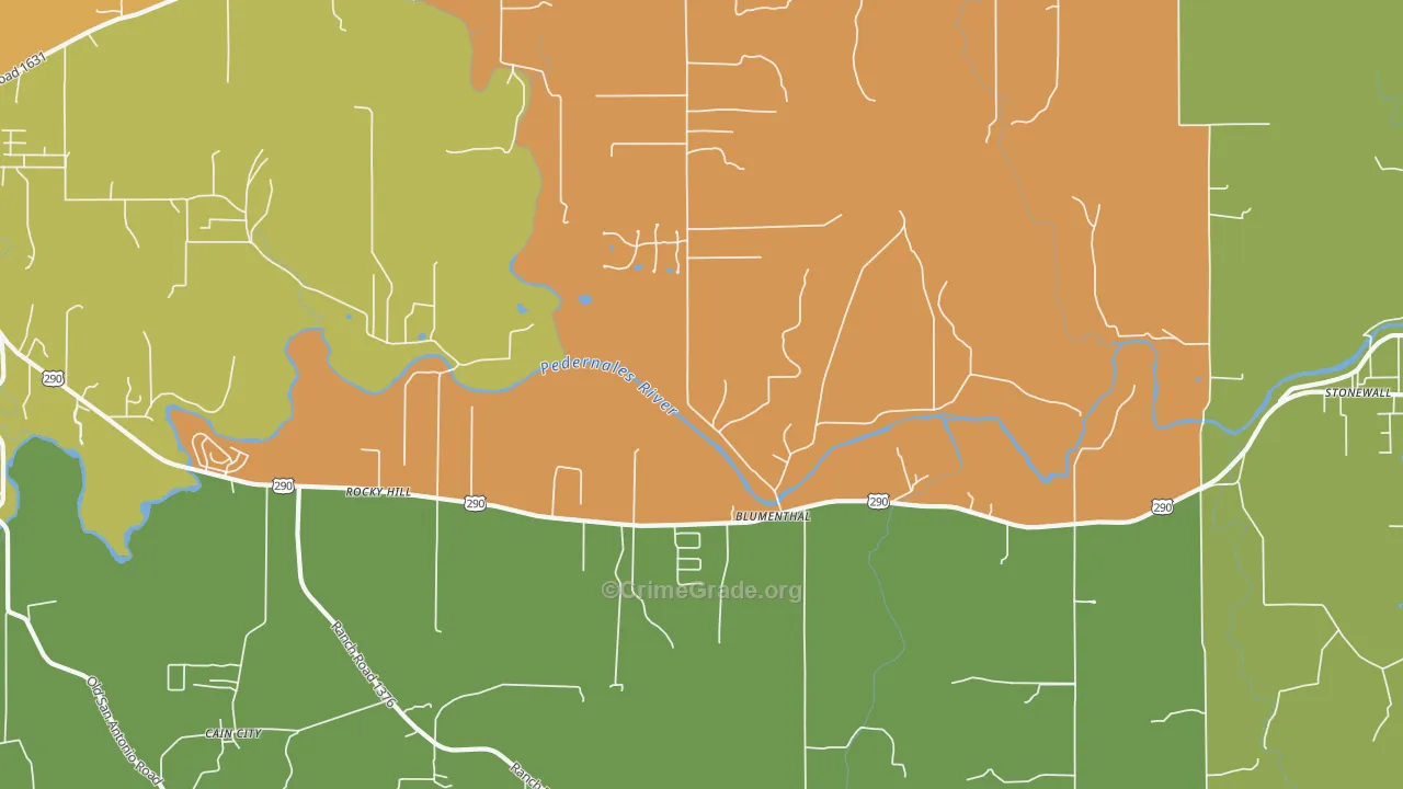 Blumenthal, TX Map of Assault Rates