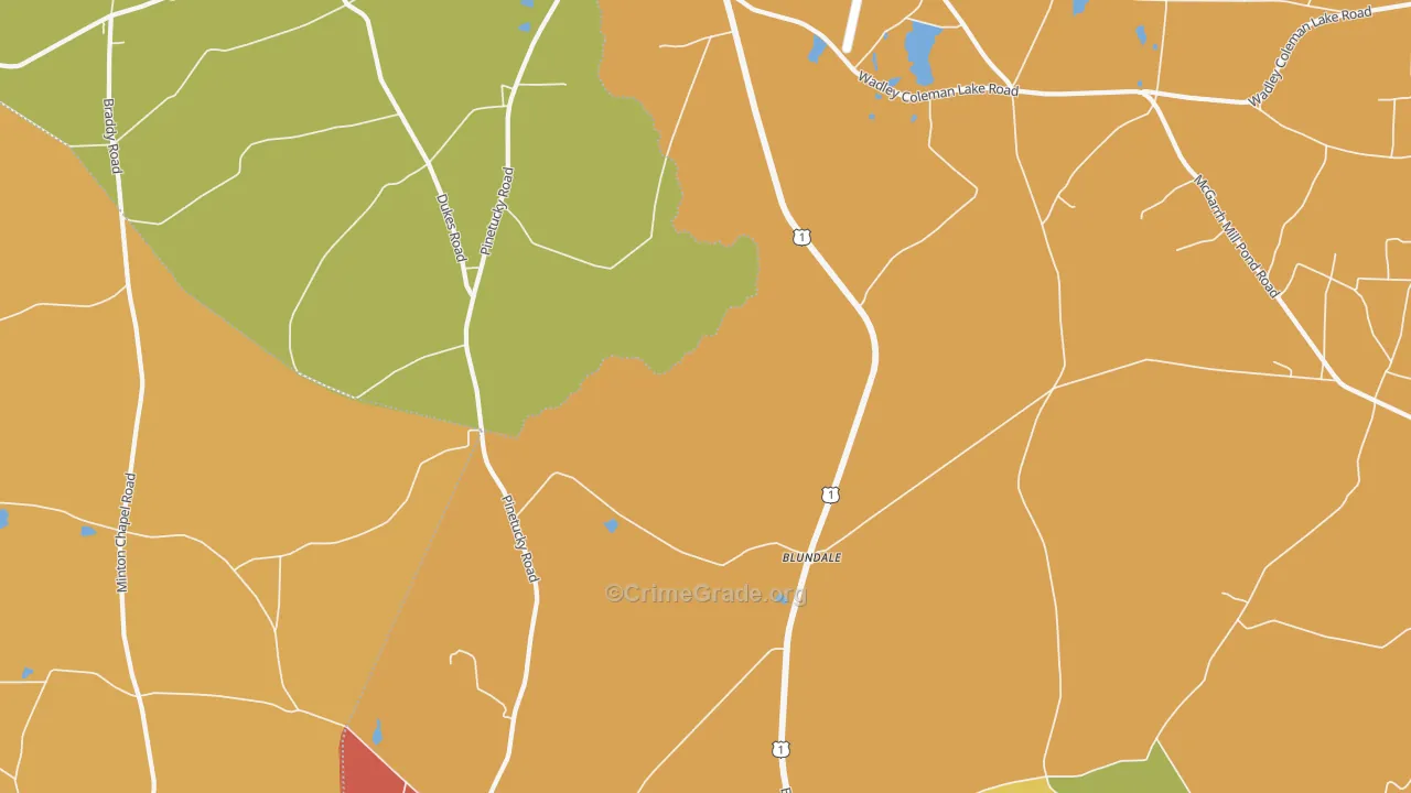 Blundale, GA Map of Assault Rates