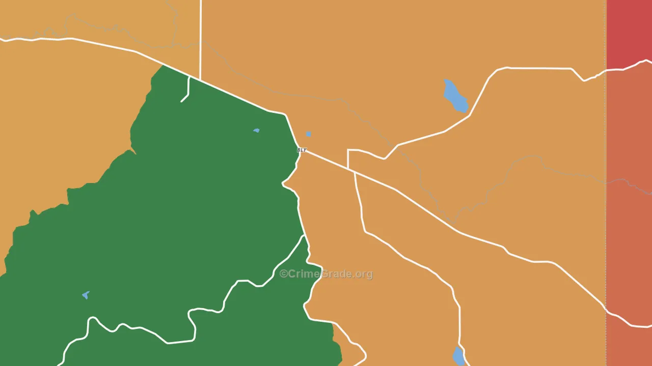 Bly, OR Map of Assault Rates