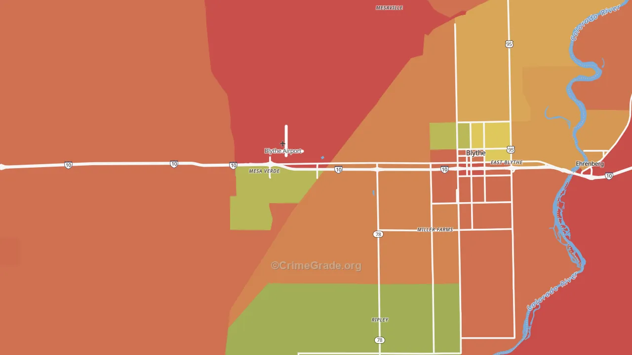 Blythe, CA Map of Assault Rates