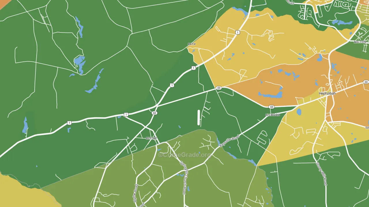 Blythe, GA Map of Assault Rates