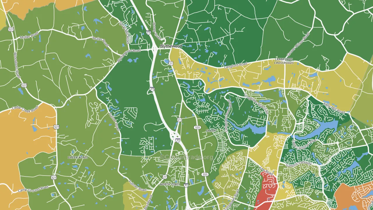 Blythewood, SC Map of Assault Rates