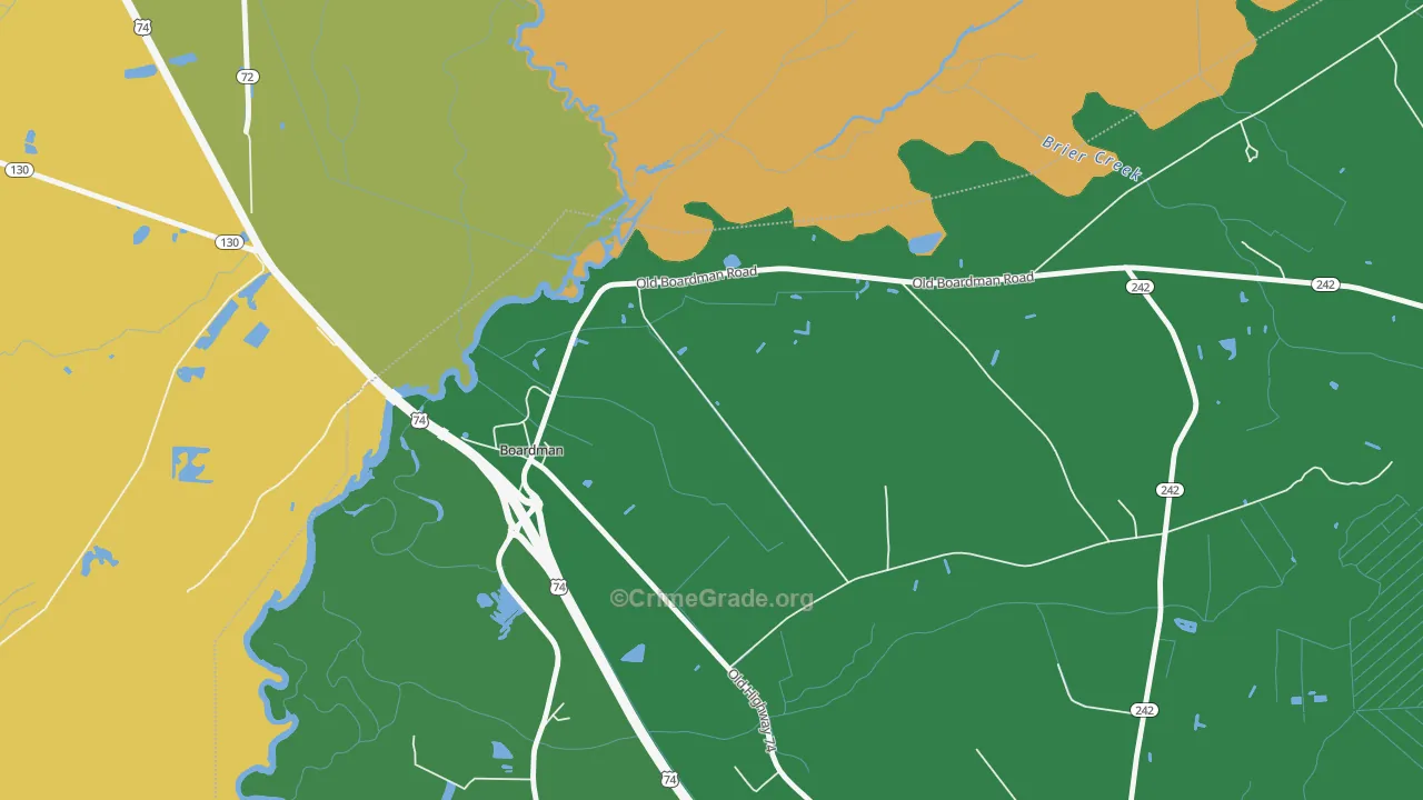 Boardman, NC Map of Assault Rates