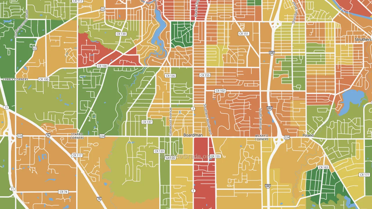 Boardman, OH Map of Assault Rates