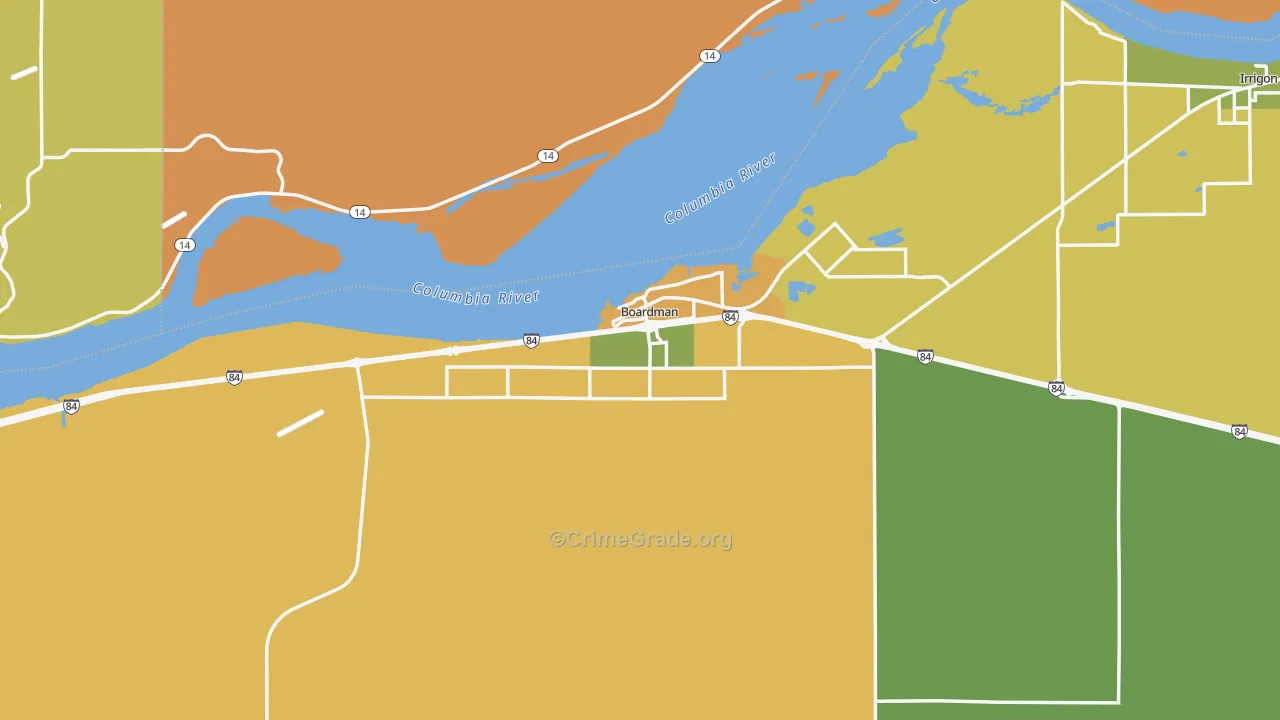 Boardman, OR Map of Assault Rates