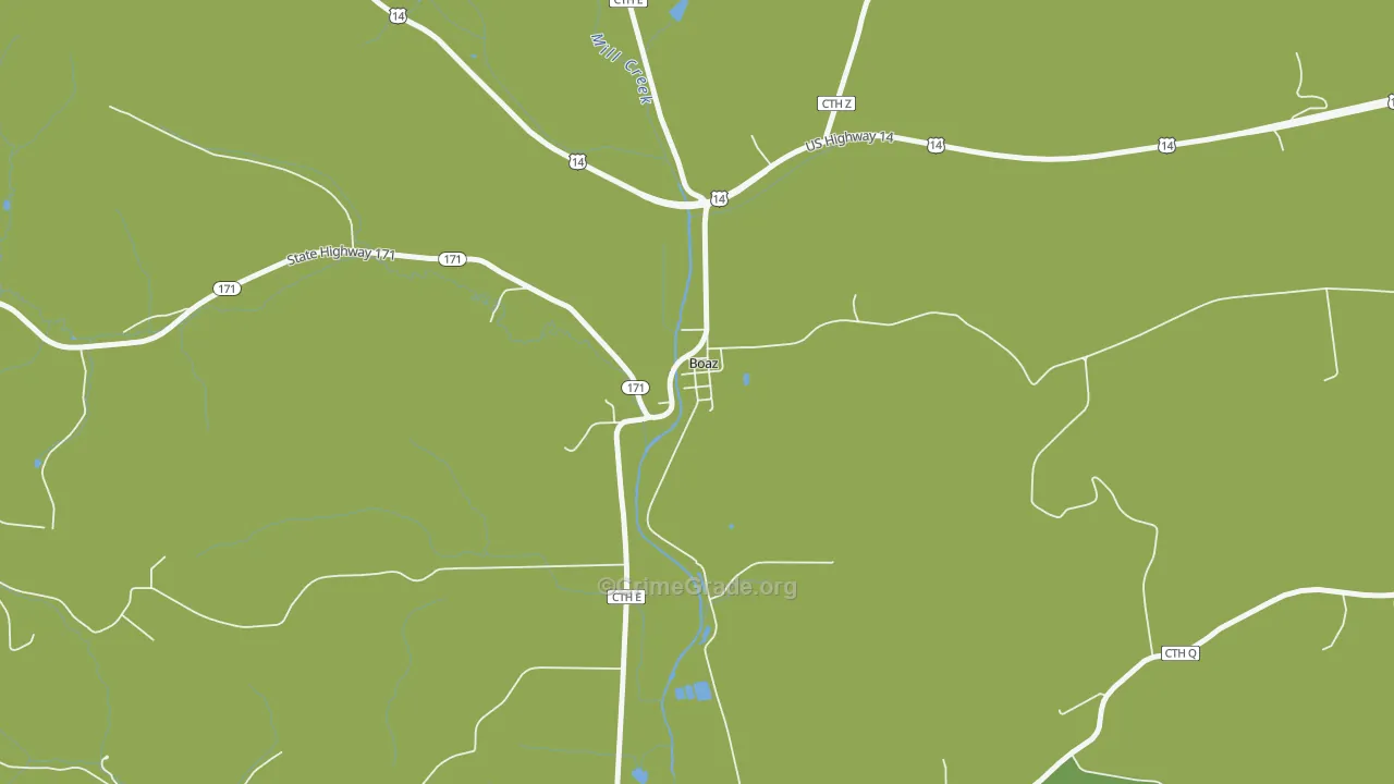Boaz, WI Map of Assault Rates
