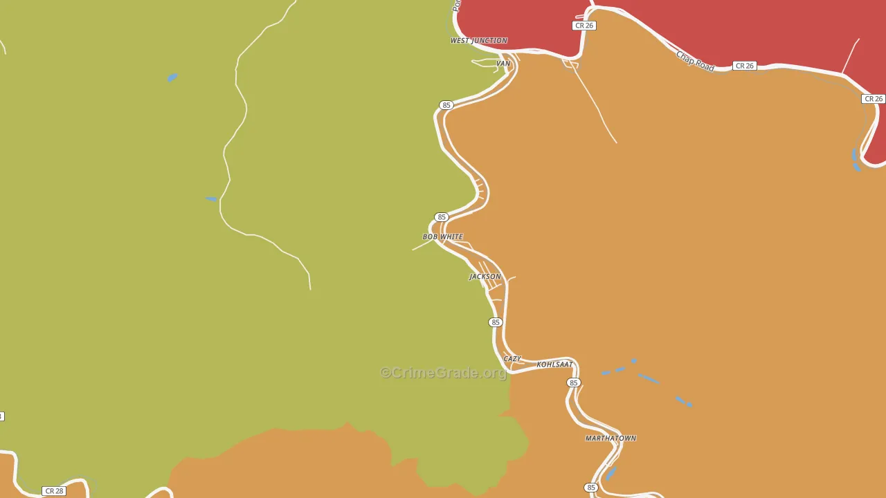 Bob White, WV Map of Assault Rates