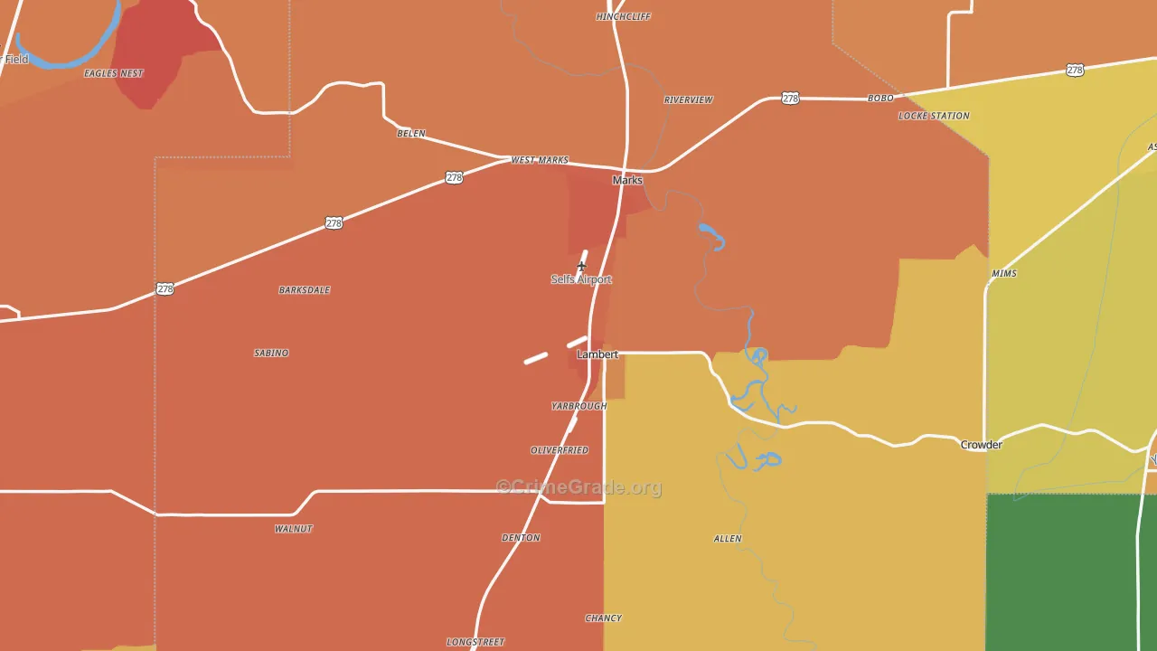 Bobo, MS Map of Assault Rates