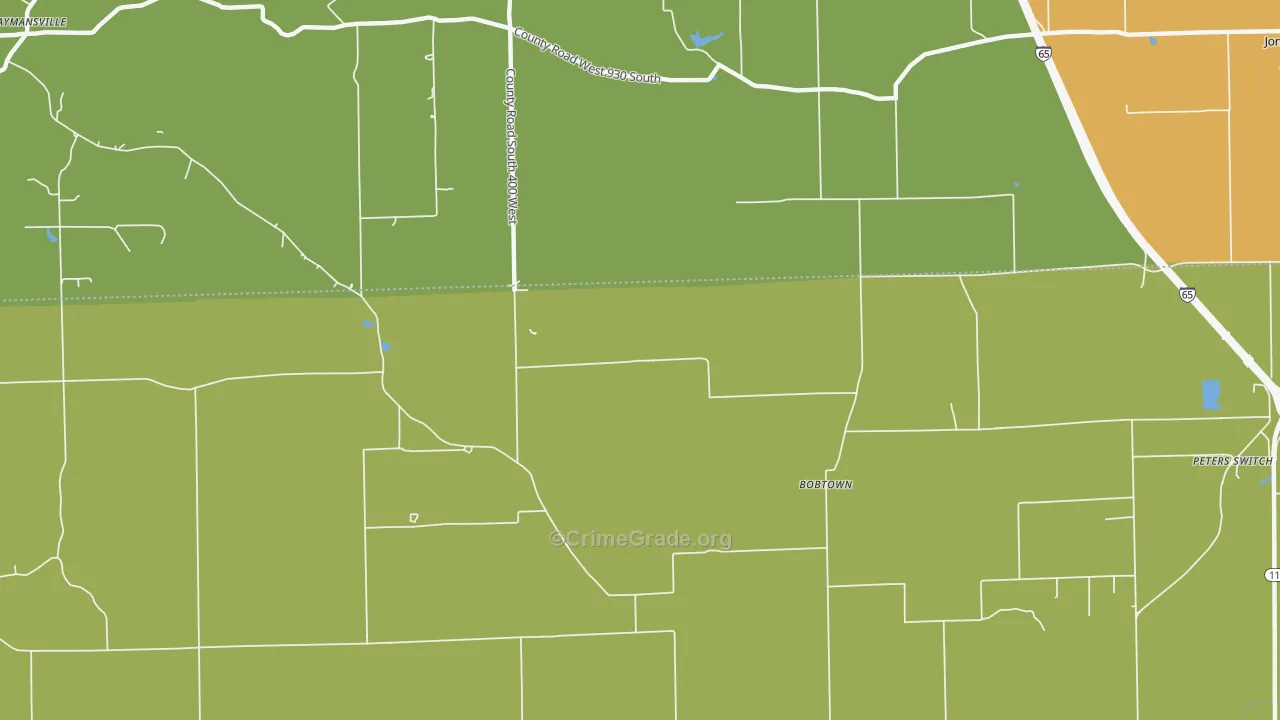 Bobtown, IN Map of Assault Rates