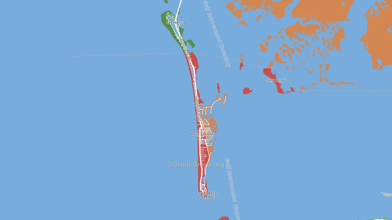 Boca Grande, FL Map of Assault Rates
