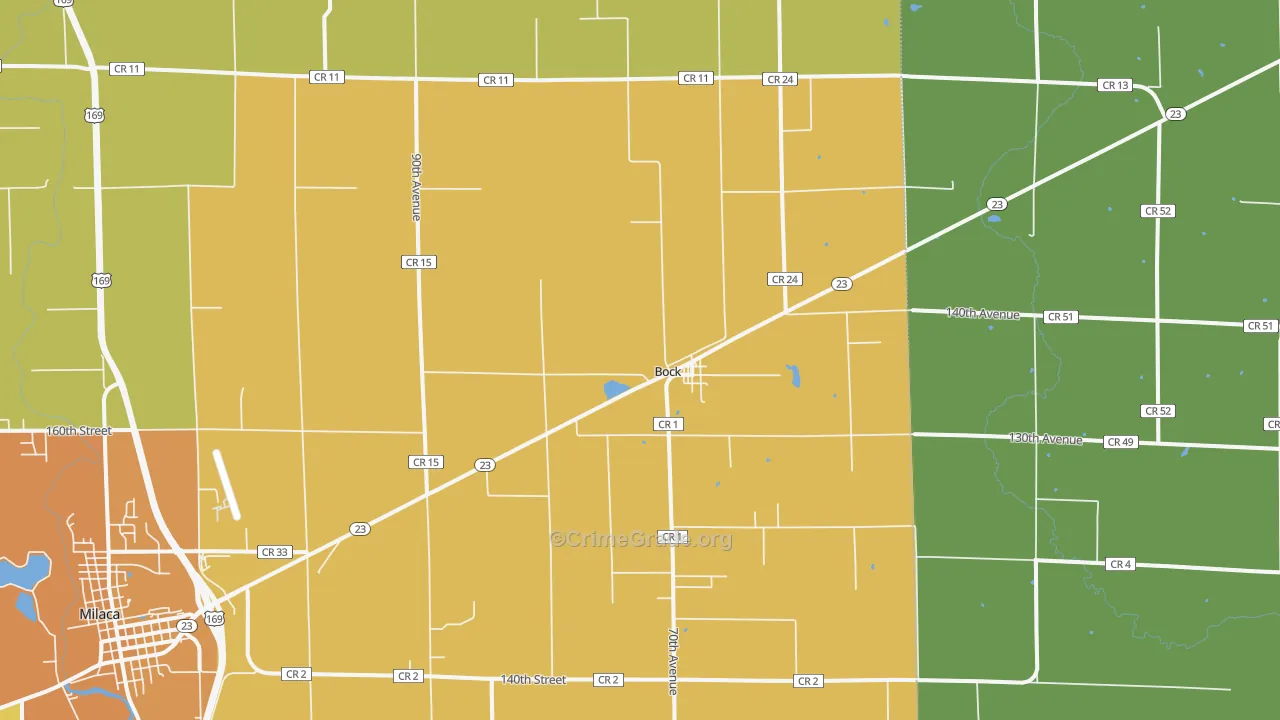 Bock, MN Map of Assault Rates