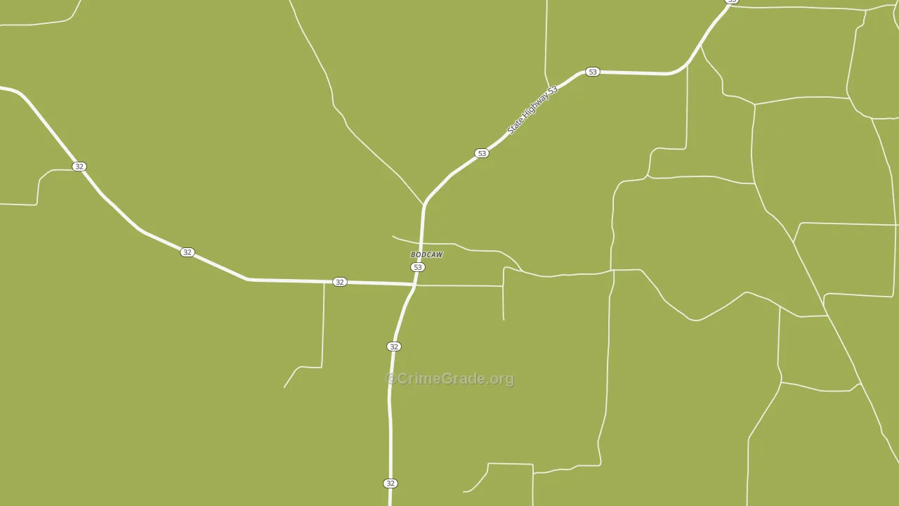 Bodcaw, AR Map of Assault Rates