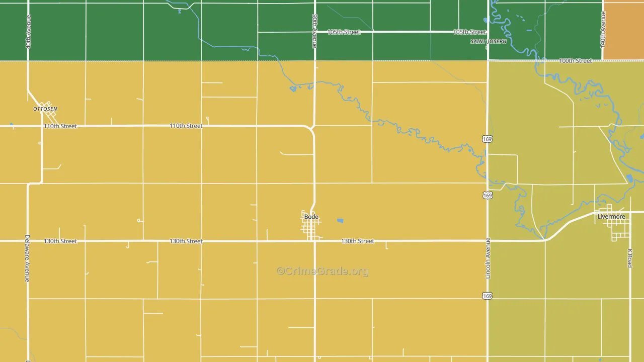 Bode, IA Map of Assault Rates