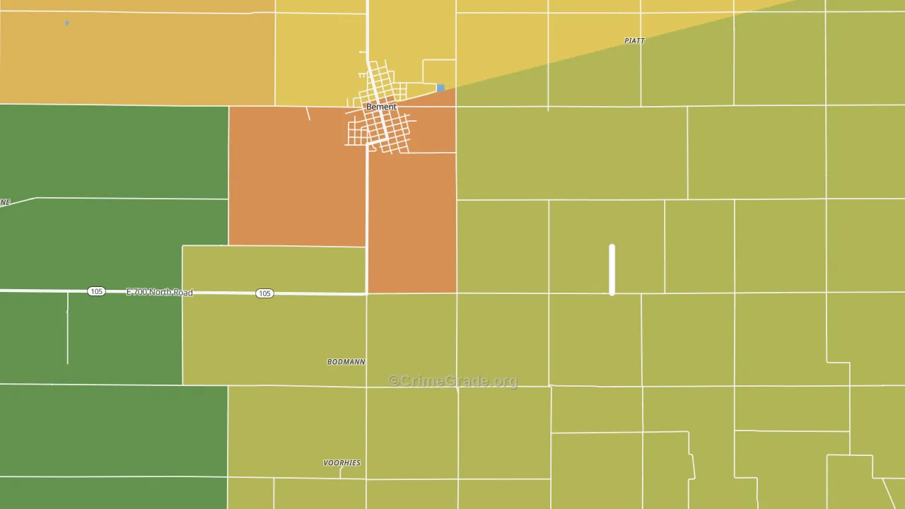 Bodman, IL Map of Assault Rates