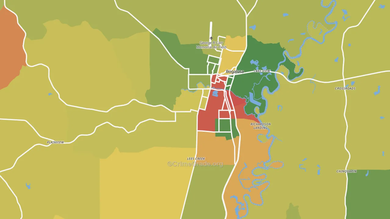 Bogalusa, LA Map of Assault Rates