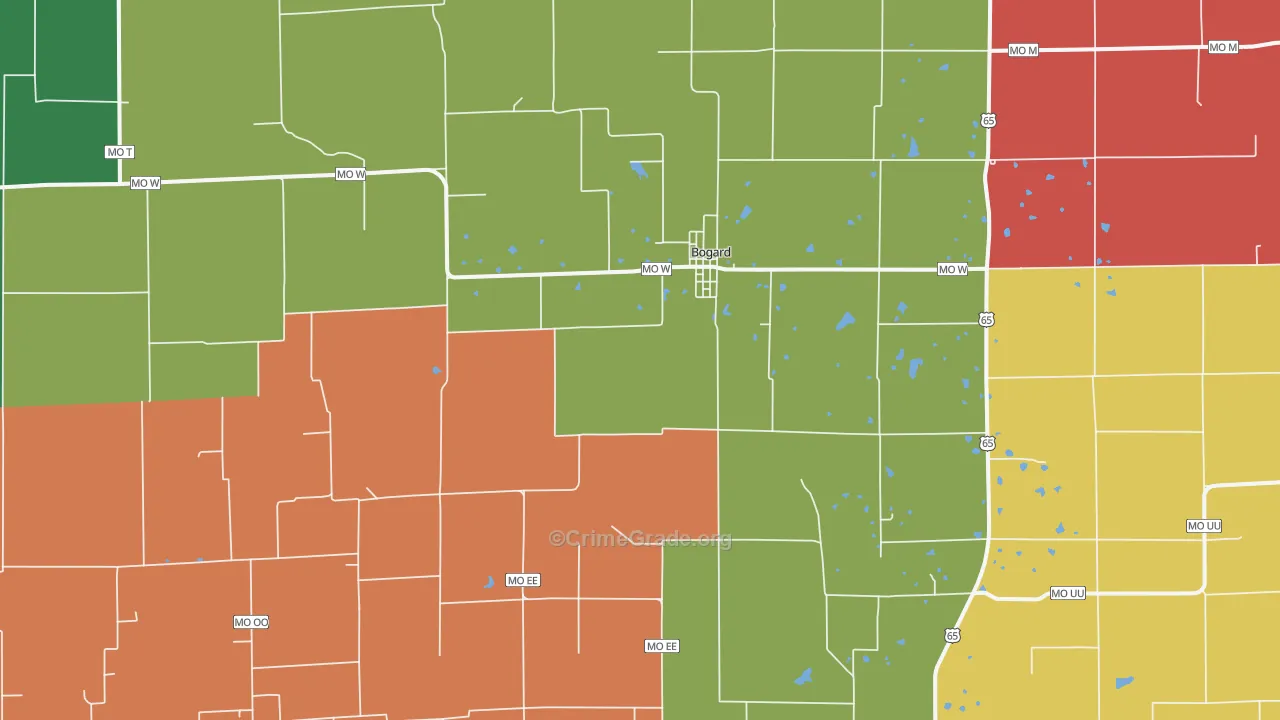 Bogard, MO Map of Assault Rates