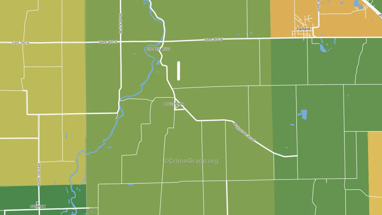Boggstown, IN Map of Assault Rates