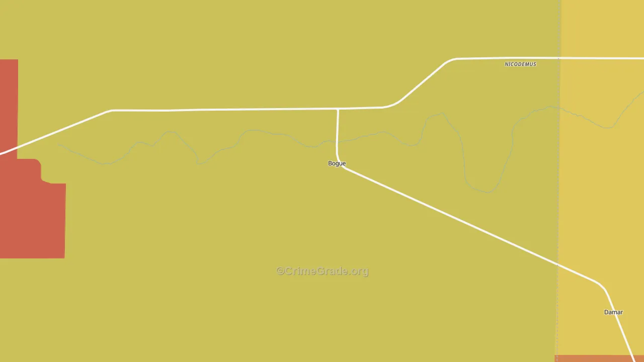 Bogue, KS Map of Assault Rates