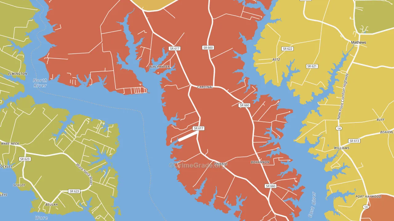 Bohannon, VA Map of Assault Rates