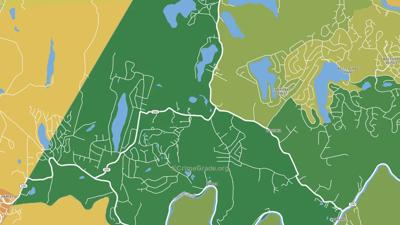 Bohemia, PA Map of Assault Rates