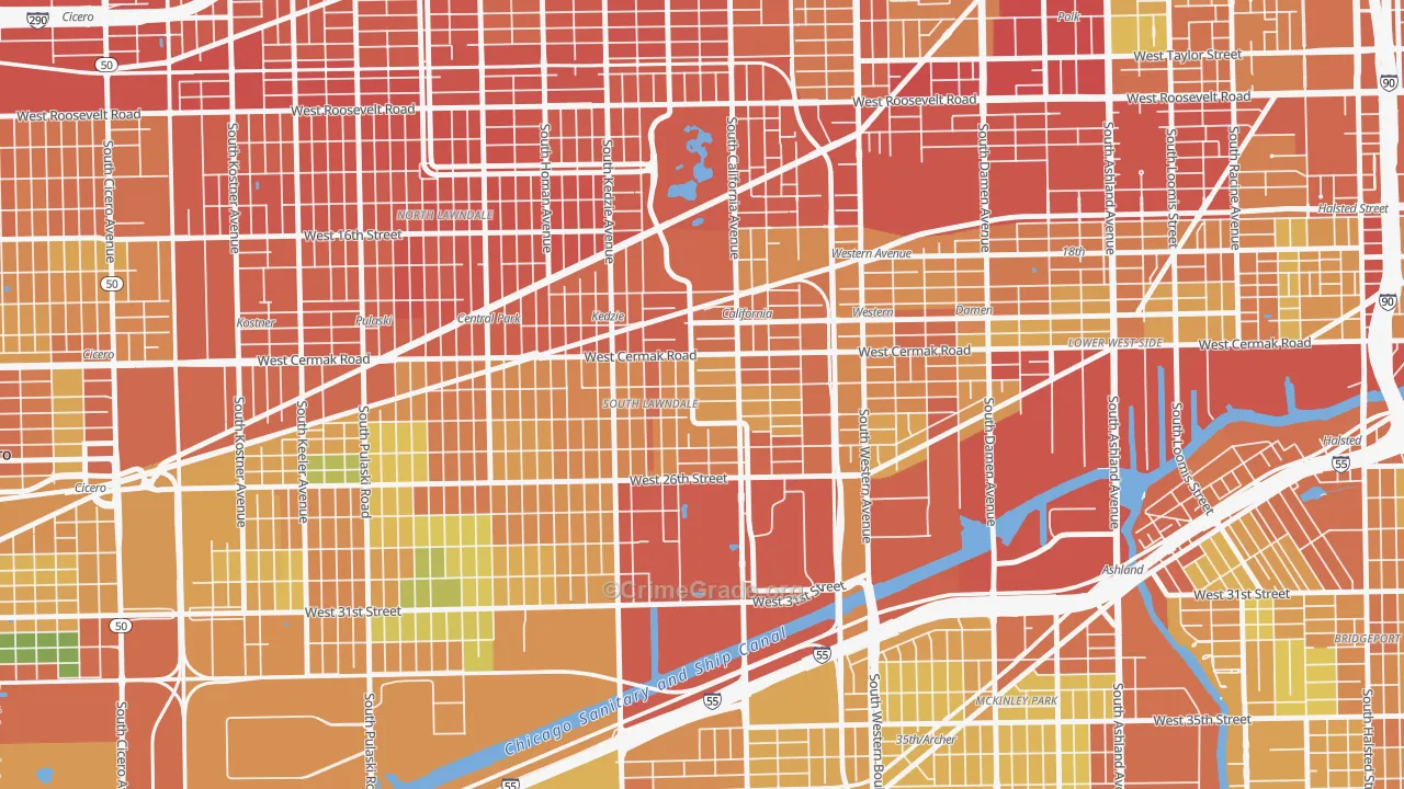 Bohemian California, Chicago, IL Map of Assault Rates