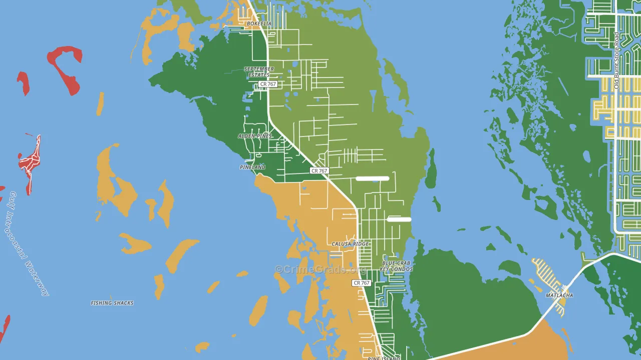 Bokeelia, FL Map of Assault Rates