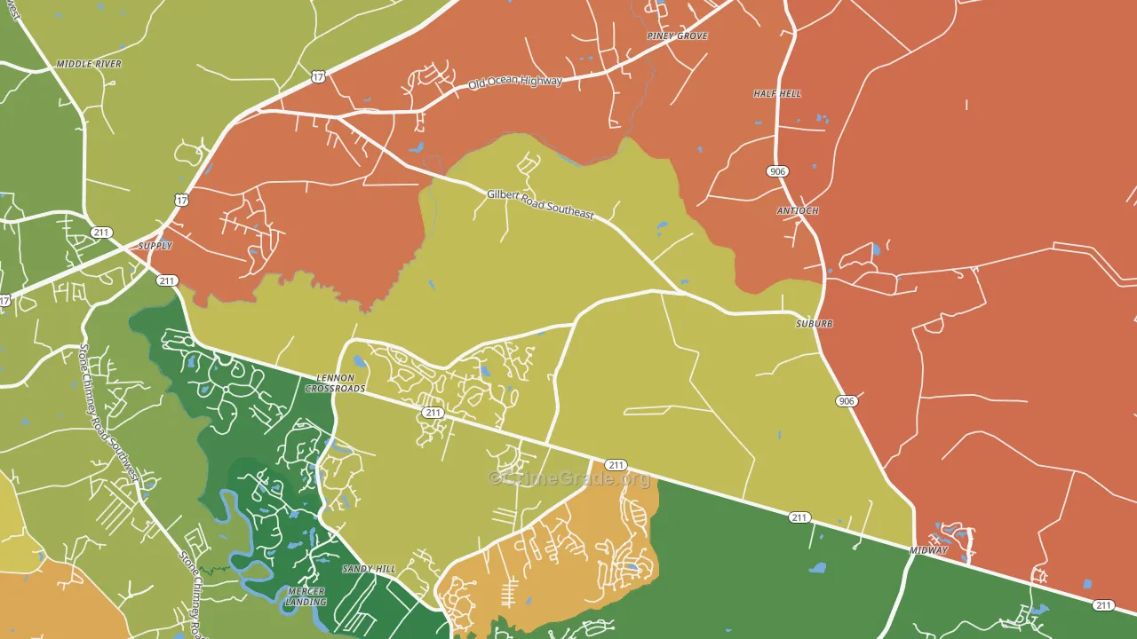 Bolivia, NC Map of Assault Rates