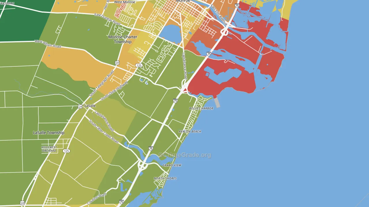Bolles Harbor, MI Map of Assault Rates