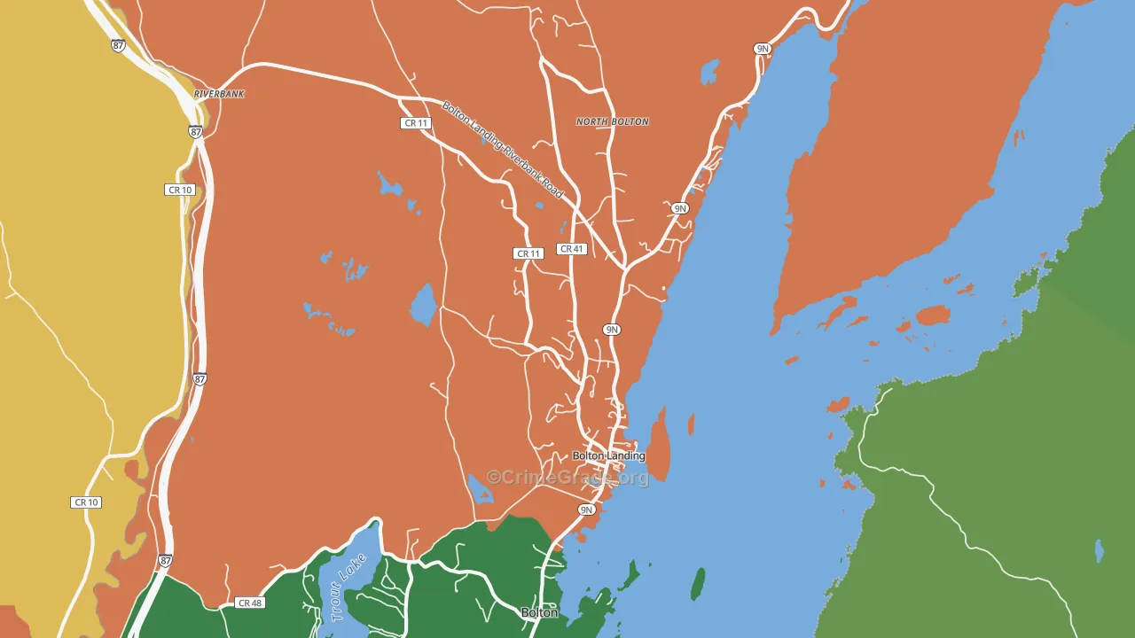 Bolton Landing, NY Map of Assault Rates